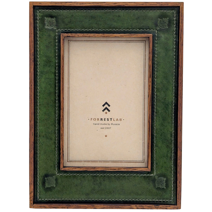 Genuine leather photo frame "Classic" green