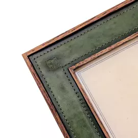Фоторамка из натуральной кожи "Классик" зелёная