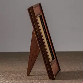 Genuine leather photo frame "Classic" brown