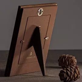 Genuine leather photo frame "Classic" red-brown