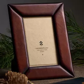 Genuine leather photo frame "Intellectual"