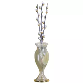 Композиция ювелирная "Серебряная верба" в вазе из оникса