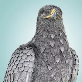 Скульптура из серебра "Орел на камне"