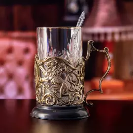 Подстаканник из латуни "С Юбилеем - 60 лет" на 1 персону