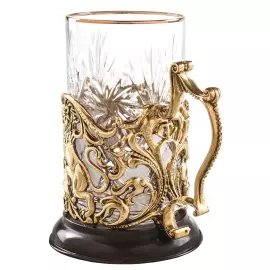 Подстаканник из латуни "С Юбилеем - 60 лет" на 1 персону