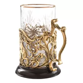 Подстаканник из латуни "С Юбилеем - 55 лет" на 1 персону