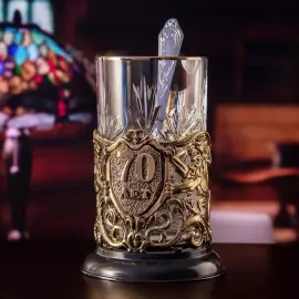 Подстаканник из латуни "С Юбилеем - 70 лет" на 1 персону