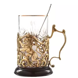 Brass cup holder "65 years old. Jubilee" for 1 person