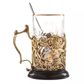 Brass cup holder "65 years old. Jubilee" for 1 person