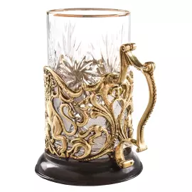 Brass cup holder "65 years old. Jubilee" for 1 person