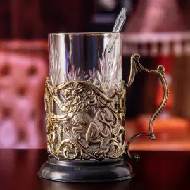 Brass cup holder "50 years old. Jubilee" for 1 person