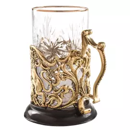 Brass cup holder "50 years old. Jubilee" for 1 person