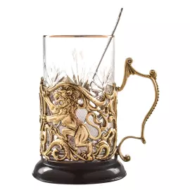 Brass cup holder "55 years old. Jubilee" for 1 person