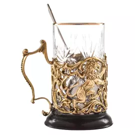 Brass cup holder "55 years old. Jubilee" for 1 person