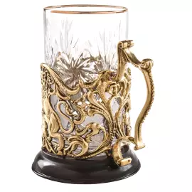 Brass cup holder "55 years old. Jubilee" for 1 person