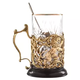 Brass cup holder "60 years old. Jubilee" for 1 person