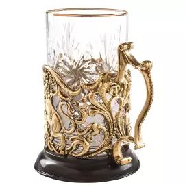 Brass cup holder "60 years old. Jubilee" for 1 person