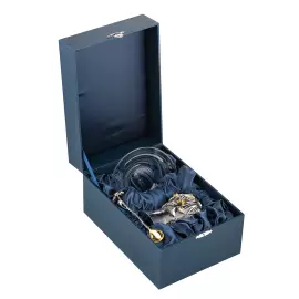 Armud with spoon and saucer "Chamomile" with gilding, for 1 person