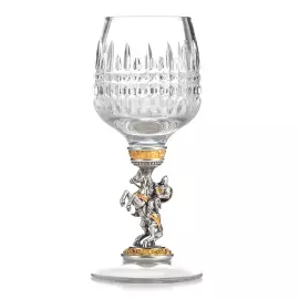 Хрустальная рюмка для водки "Всадник" с серебром, на 1 персону