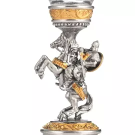 Хрустальная рюмка для водки "Всадник" с серебром, на 1 персону