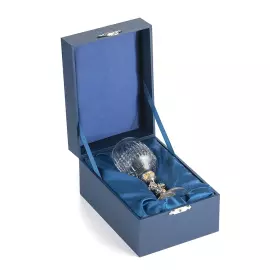 Хрустальная рюмка для водки "Всадник" с серебром, на 1 персону