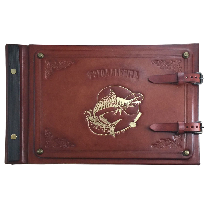 Photo album made of genuine leather "Rybolov"