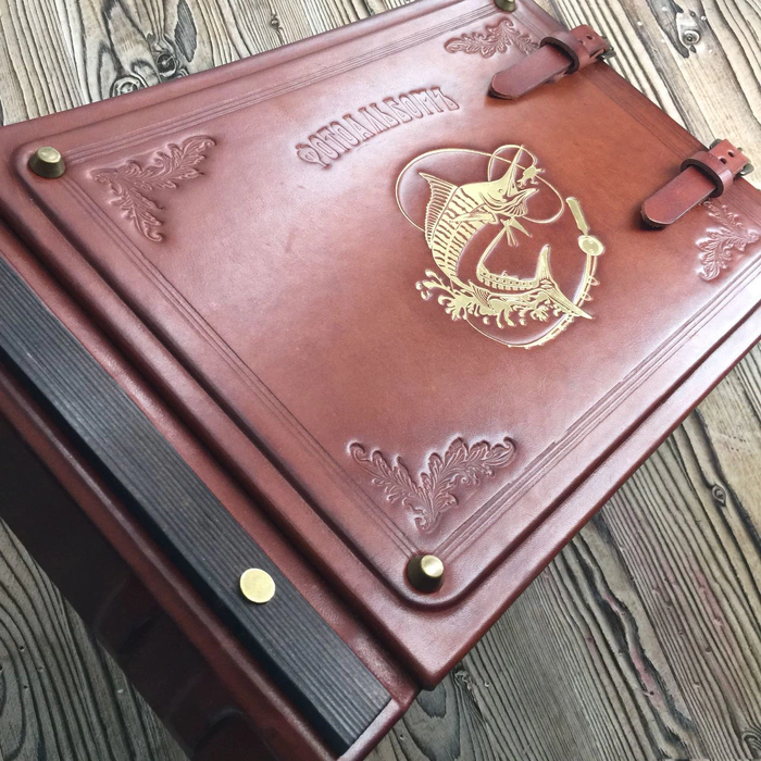 Photo album made of genuine leather "Rybolov"