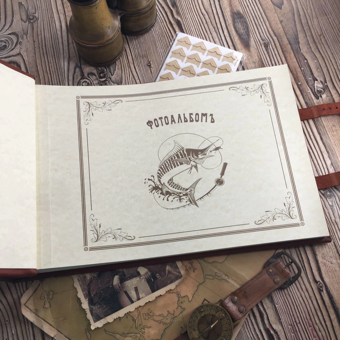 Photo album made of genuine leather "Rybolov"
