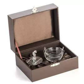 Silver and crystal caviar bowl "Snake Gorynych" with a spoon