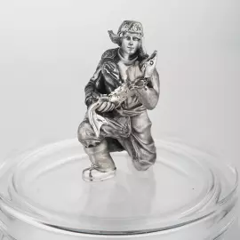 Silver and crystal caviar bowl "Lucky catch"