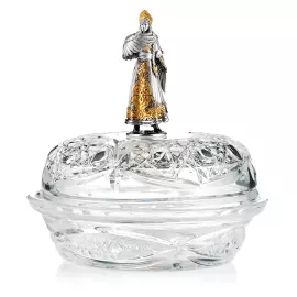 Silver and crystal caviar bowl "Swan Princess"
