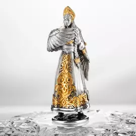 Silver and crystal caviar bowl "Swan Princess"