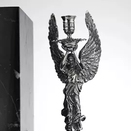 Книжные упоры из мрамора и серебра "Ангелы-хранители"