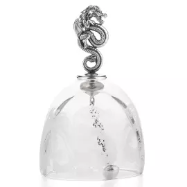 Хрустальный колокольчик "Дракон" с серебром