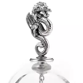 Хрустальный колокольчик "Дракон" с серебром