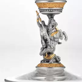 Хрустальный бокал для  шампанского "Георгий Победоносец" на 1 персону