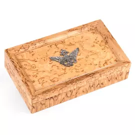 Купюрница из карельской березы "Династия" с серебром