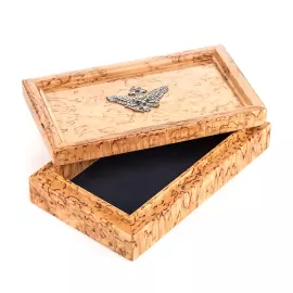 Купюрница из карельской березы "Династия" с серебром