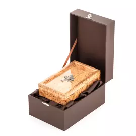 Купюрница из карельской березы "Династия" с серебром