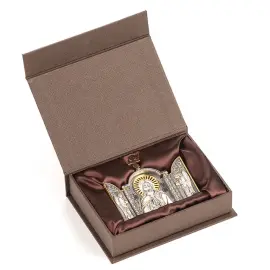 Складень из серебра "Святой Илья" с позолотой, малый Складень из серебра "Святой Илья" с позолотой, малый