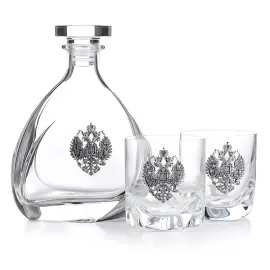 Набор для виски "Символ" с серебром, на 2 персоны