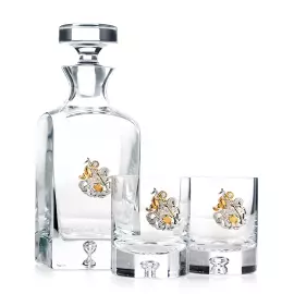 Set for strong drinks "George the Victorious" with silver, for 2 persons