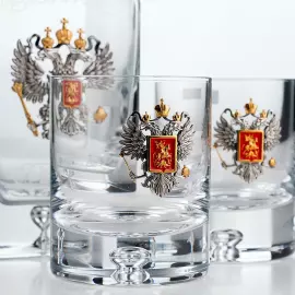 Set for spirits "Status" with silver, for 2 persons