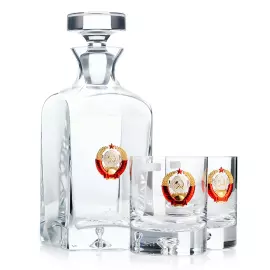 Набор для виски "СССР" с серебром, на 2 персоны