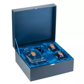 Набор для виски "ФСБ" с серебром, на 2 персоны