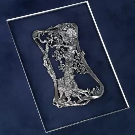 Wall panel "Russian hunt" with silver