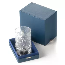 Crystal cup holder made of silver "Marine Corps" for 1 person