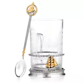 Silver cup holder "Sailboat" for 1 person