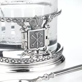 Silver cup holder "Petersburg" for 1 person