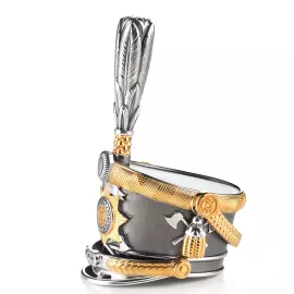 Рюмка из серебра "Гусарский кивер" на 1 персону, малая